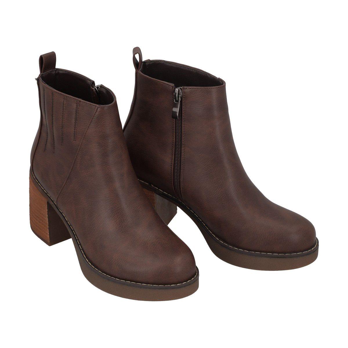 Botin Mujer Café Zaxy Police-1