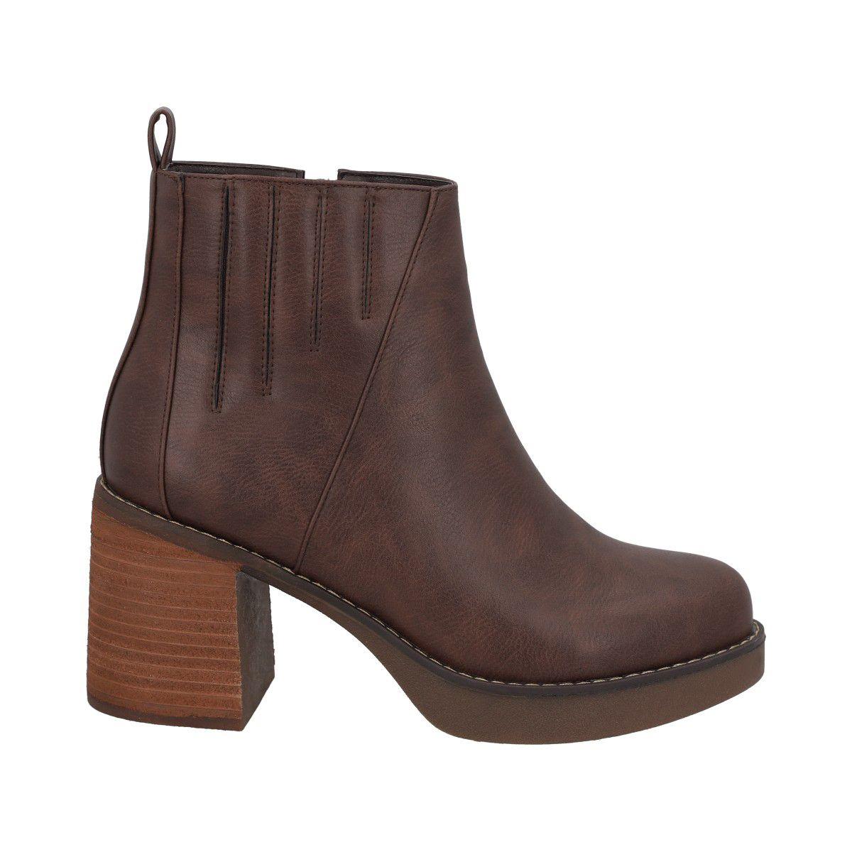 Botin Mujer Café Zaxy Police-3