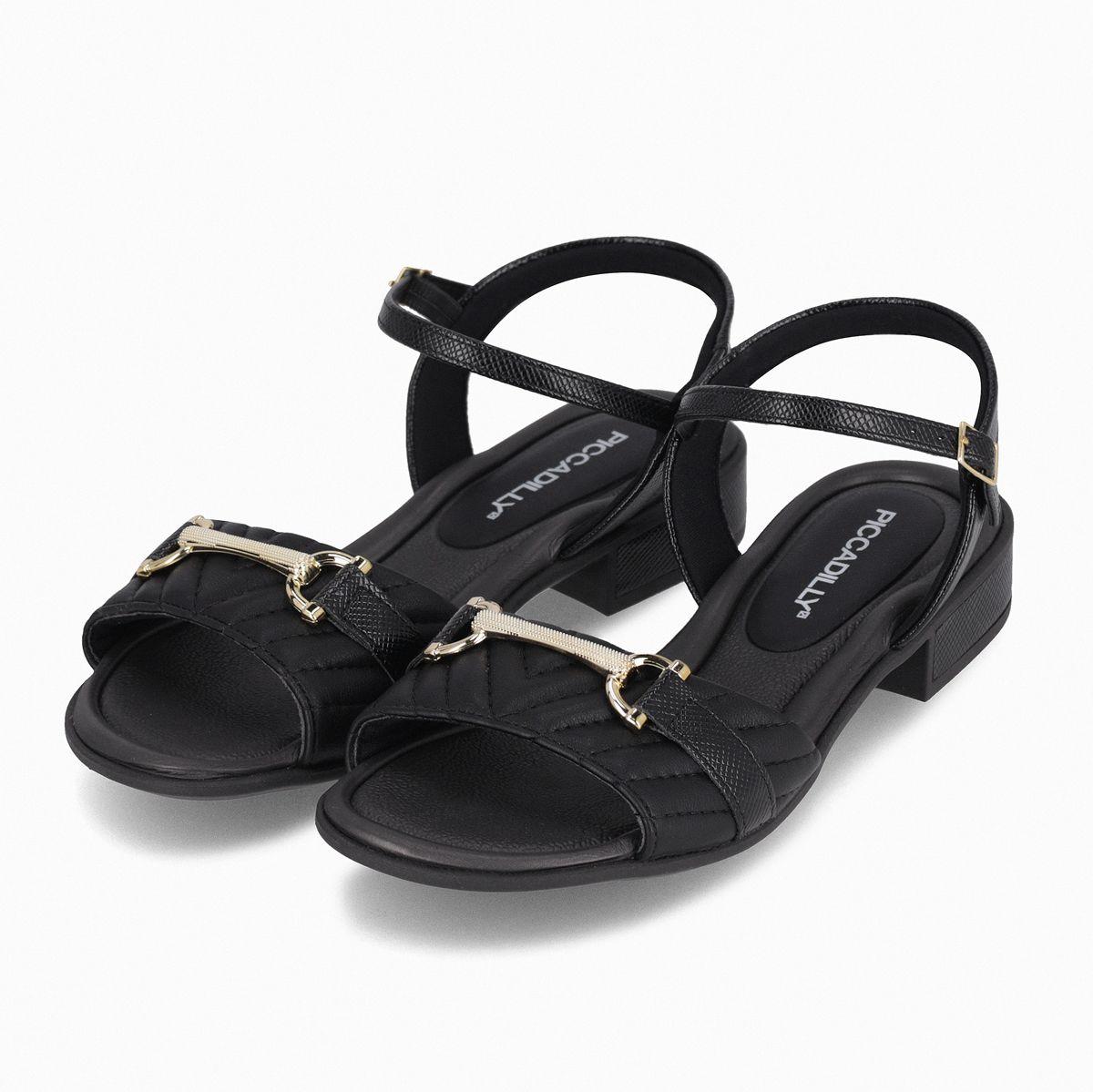 Sandalia Mujer Negro/Dorado Taila Piccadilly-2