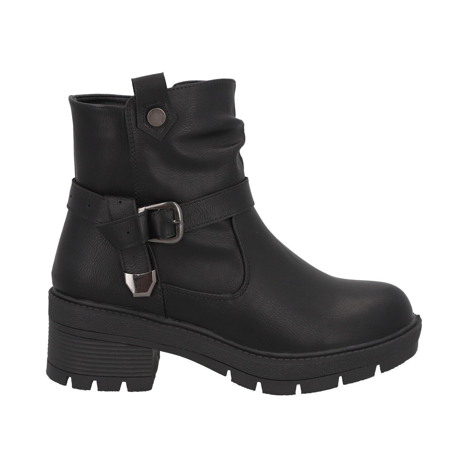 Botin Mujer Negro Luz Detogni-0