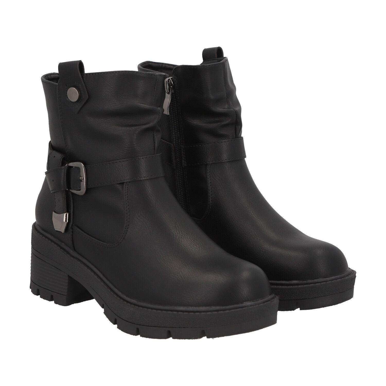 Botin Mujer Negro Luz Detogni-3