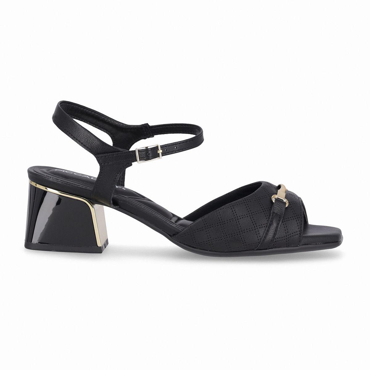 Sandalia Mujer Negro/Dorado Renee Piccadilly-0