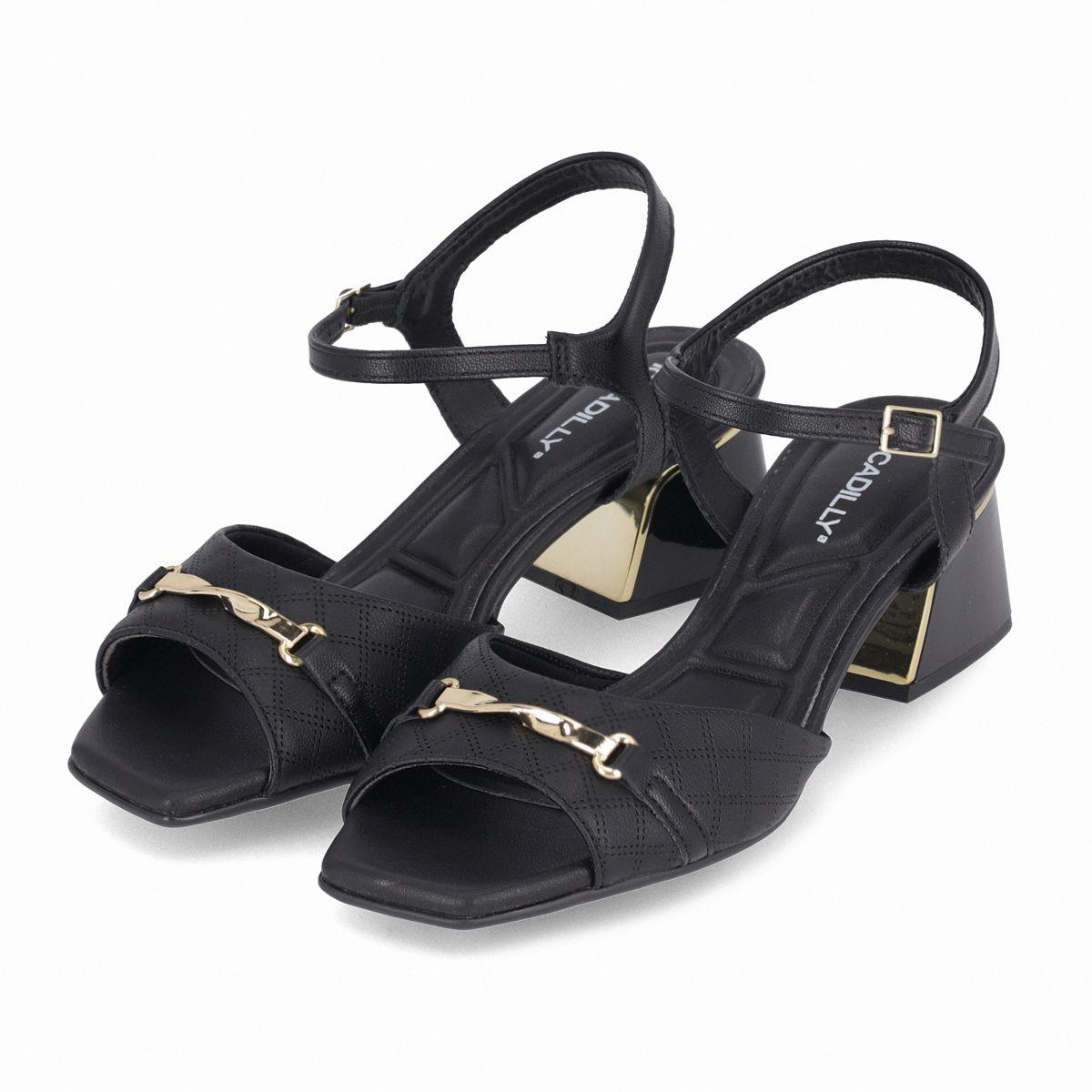 Sandalia Mujer Negro/Dorado Renee Piccadilly-2