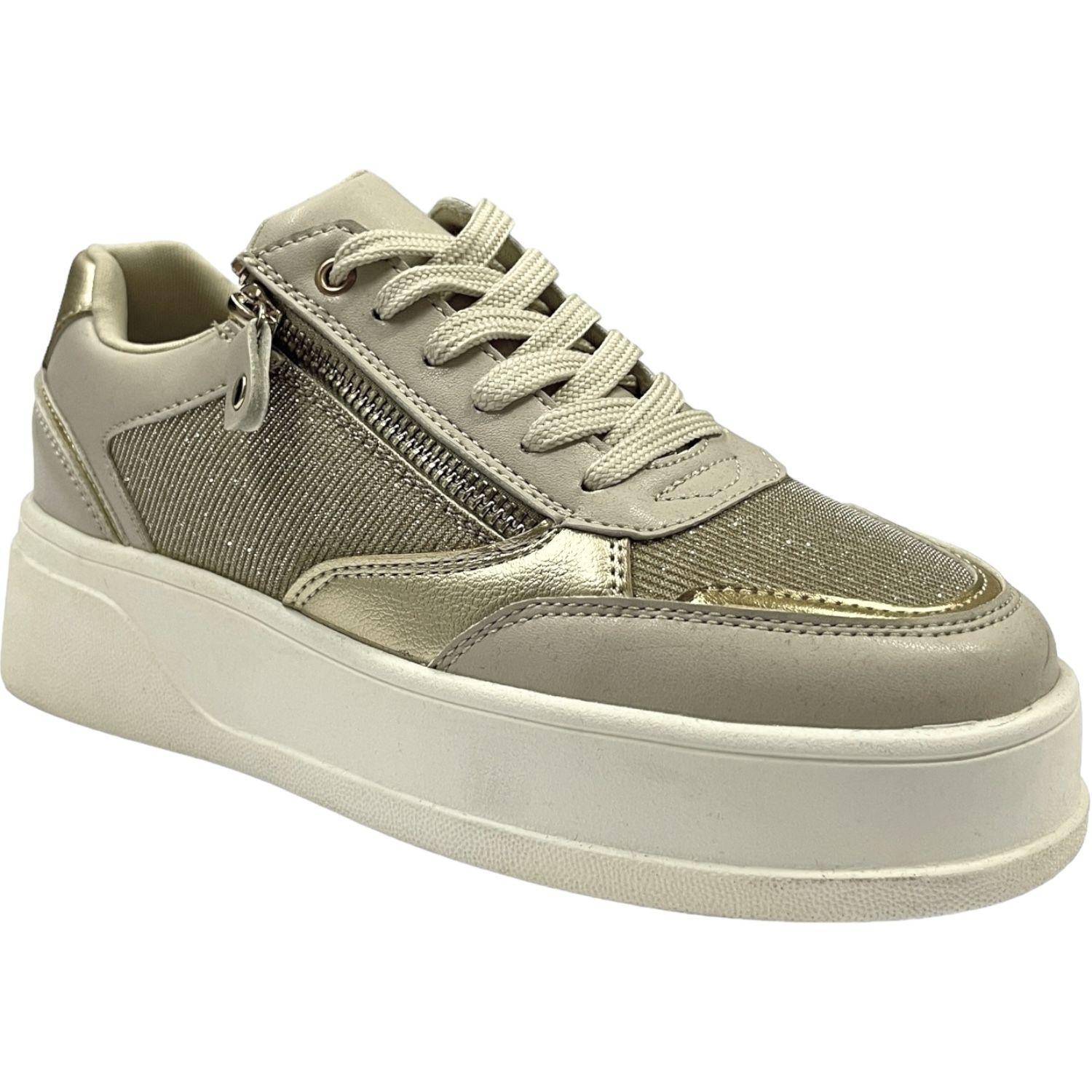 Zapatilla Mujer Dorado Metallic Detogni-1