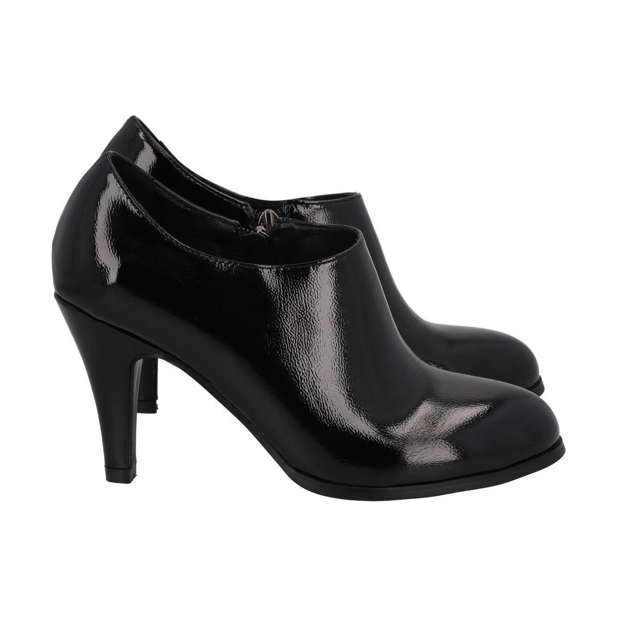 Botin Bobbi Negro Charol Taco Medio Police-2