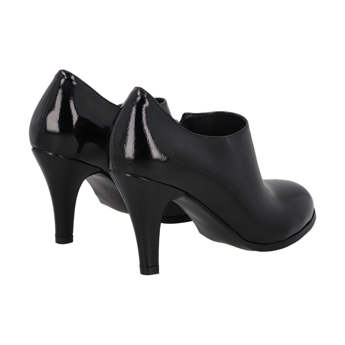Botin Bobbi Negro Charol Taco Medio Police-4