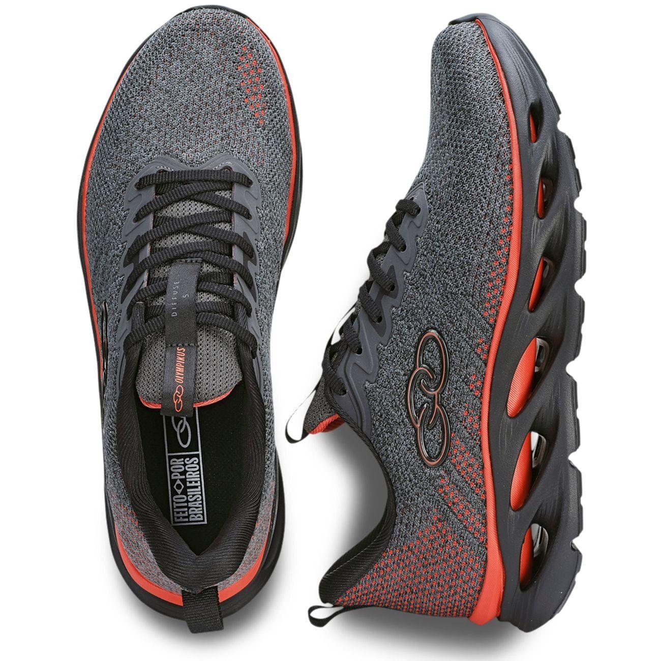 Zapatilla Hombre Diffuse 5 Gris/Rojo Olympikus-2