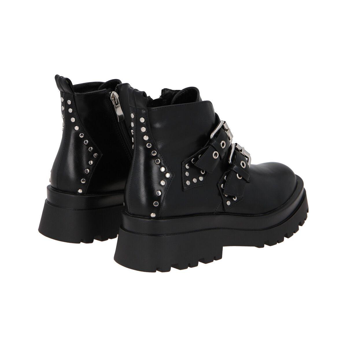 Botin Mujer Negro Snake/Hebilla Police-2