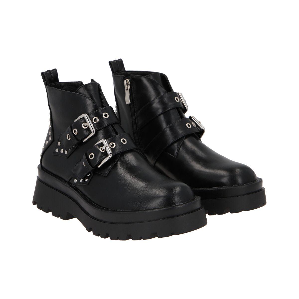 Botin Mujer Negro Snake/Hebilla Police-4