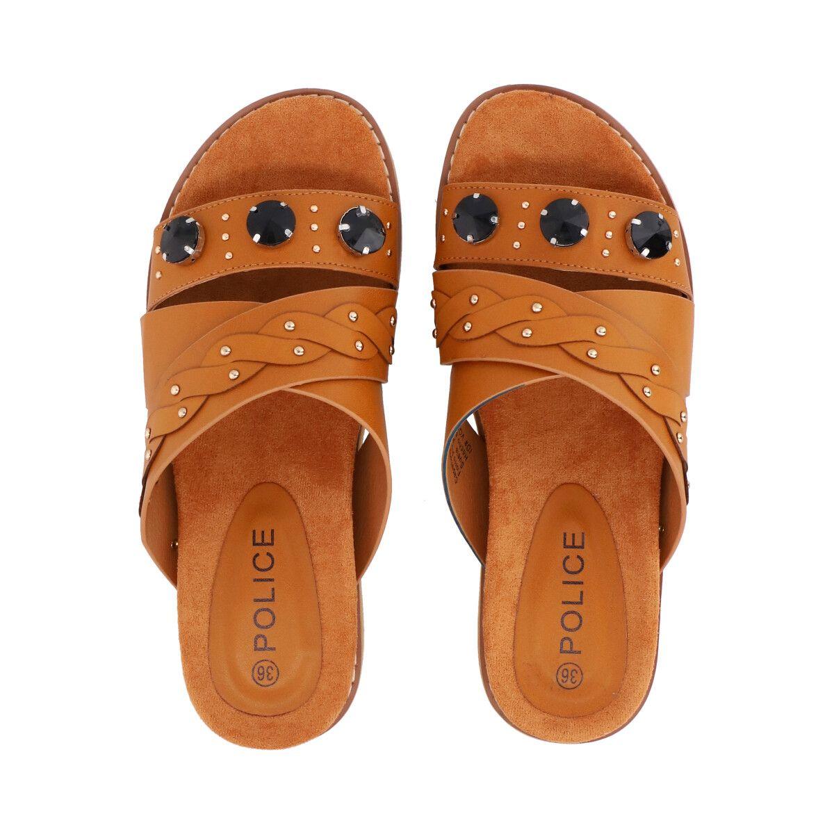 Sandalia Mujer Camel Plataforma Baltik Police-3