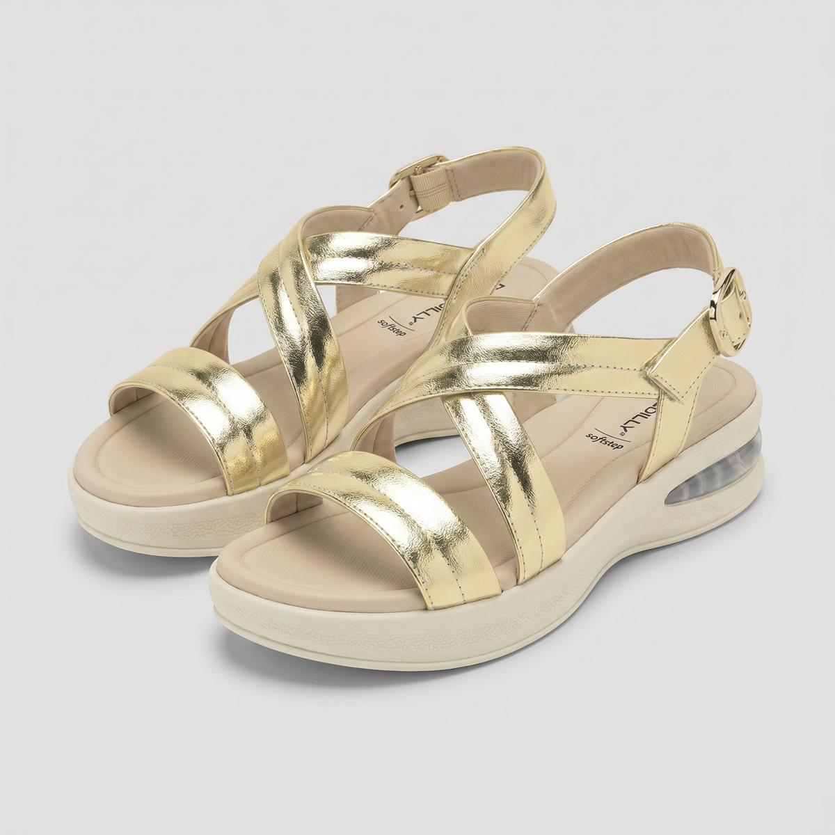 Sandalia Mujer Dorado Soft Step Piccadilly-2