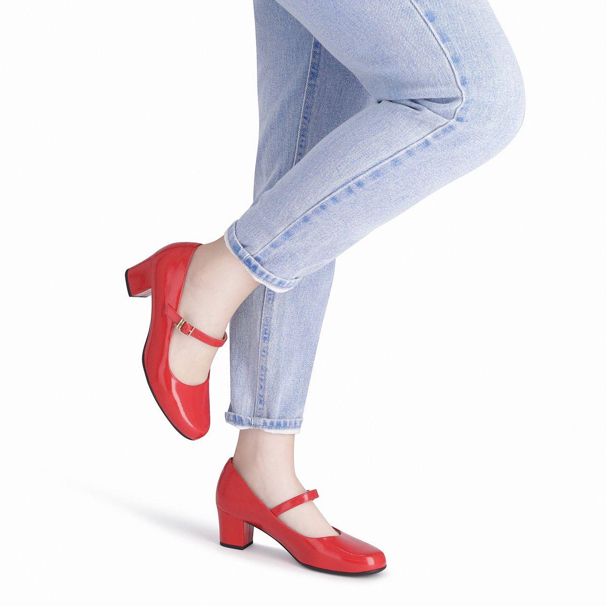 Zapato Mary Jane Mujer Rojo/Charol Laura Piccadilly-2
