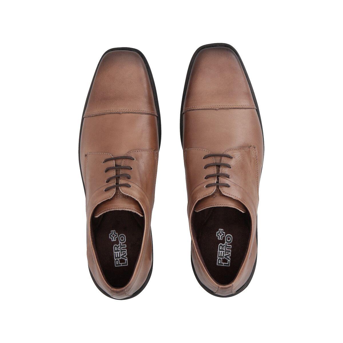 Zapato Formal Hombre Cuero Marrón Perlatto-2