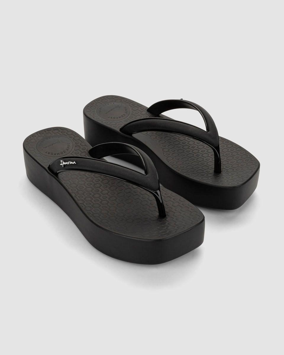 Sandalia Mujer Negro Pluma Up Ipanema-2