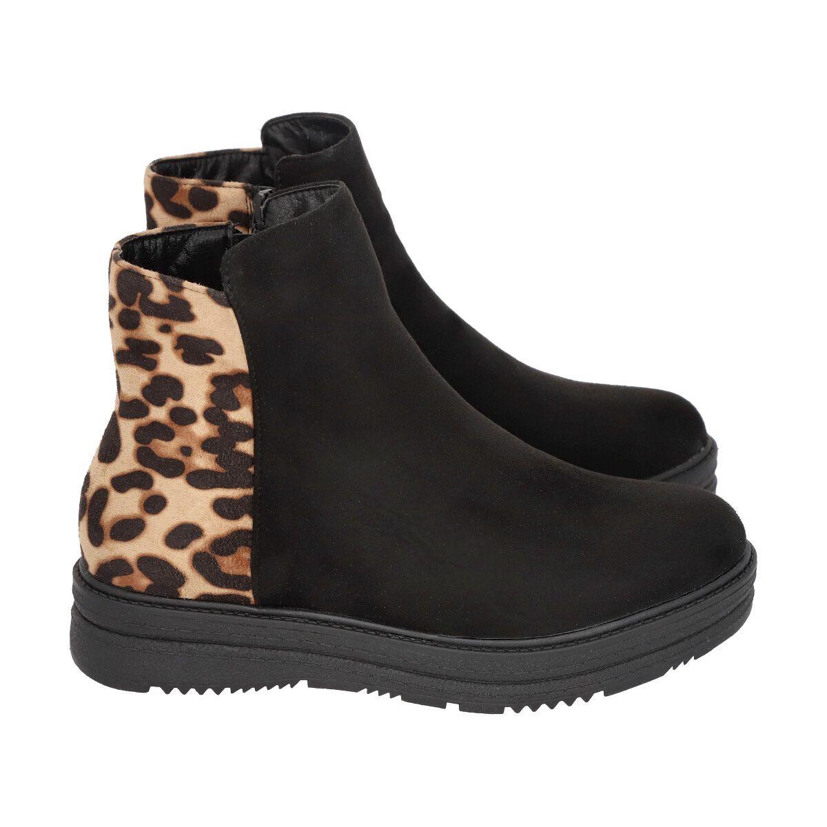 Botin Mujer Negro Leopard 006 Police-2