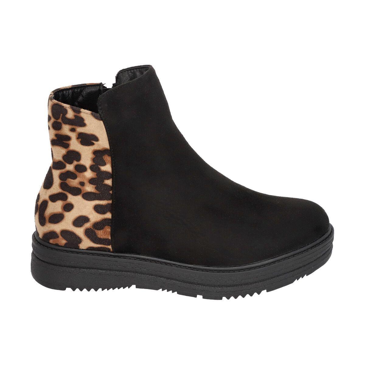 Botin Mujer Negro Leopard 006 Police-3