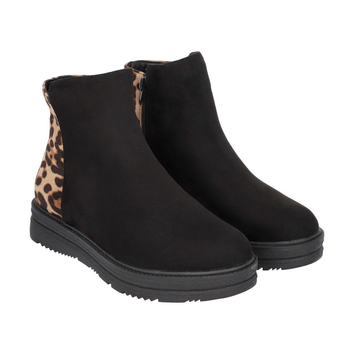 Botin Mujer Negro Leopard 006 Police-0
