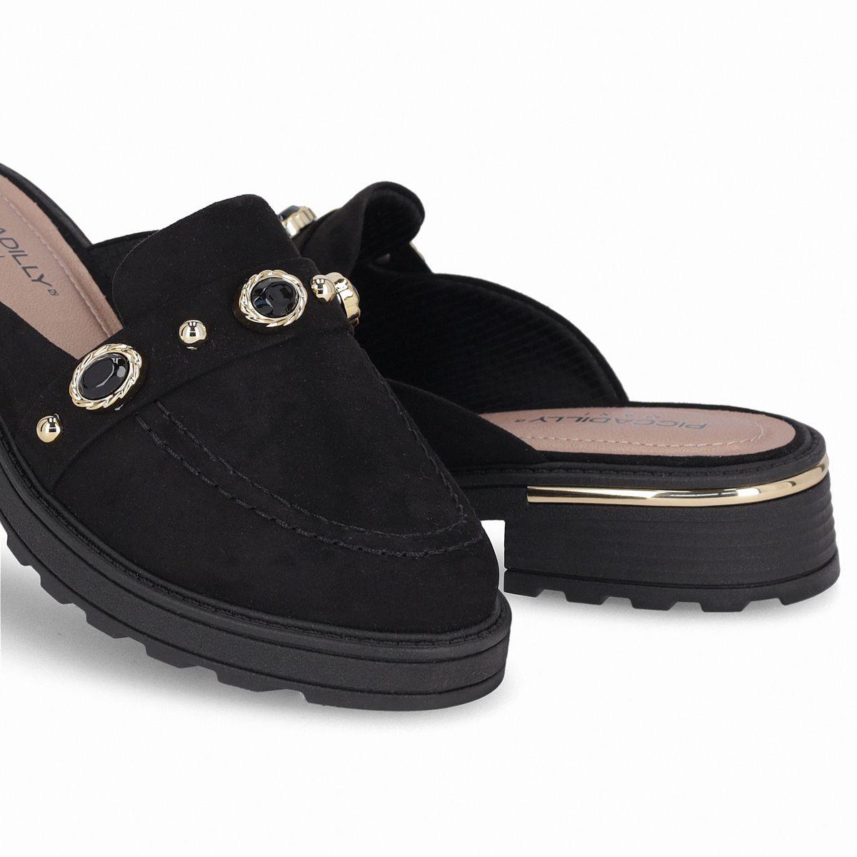 Zueco Mujer Negro Gisa Piccadilly-4