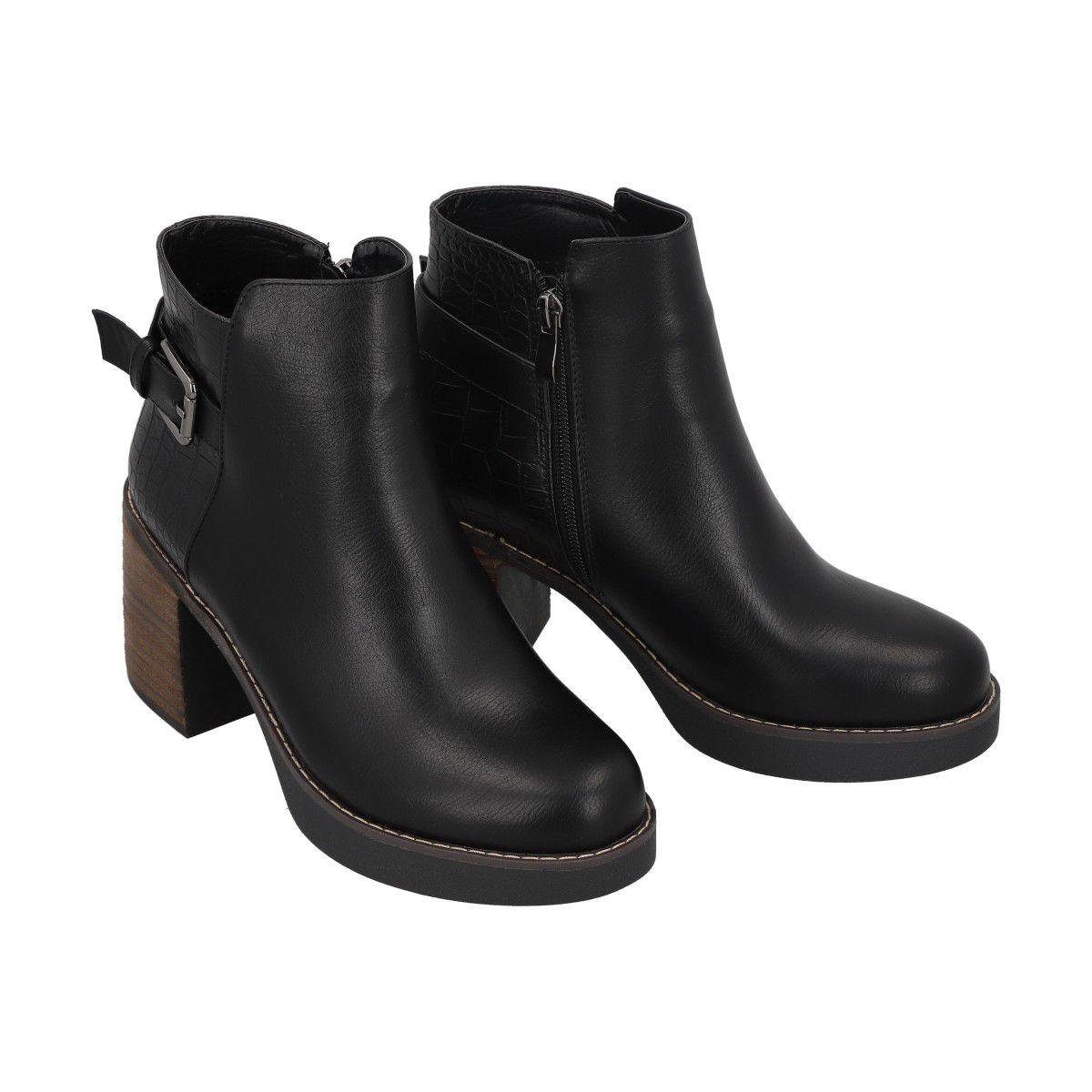 Botin Mujer Negro Zaxy/Hebilla Police-1