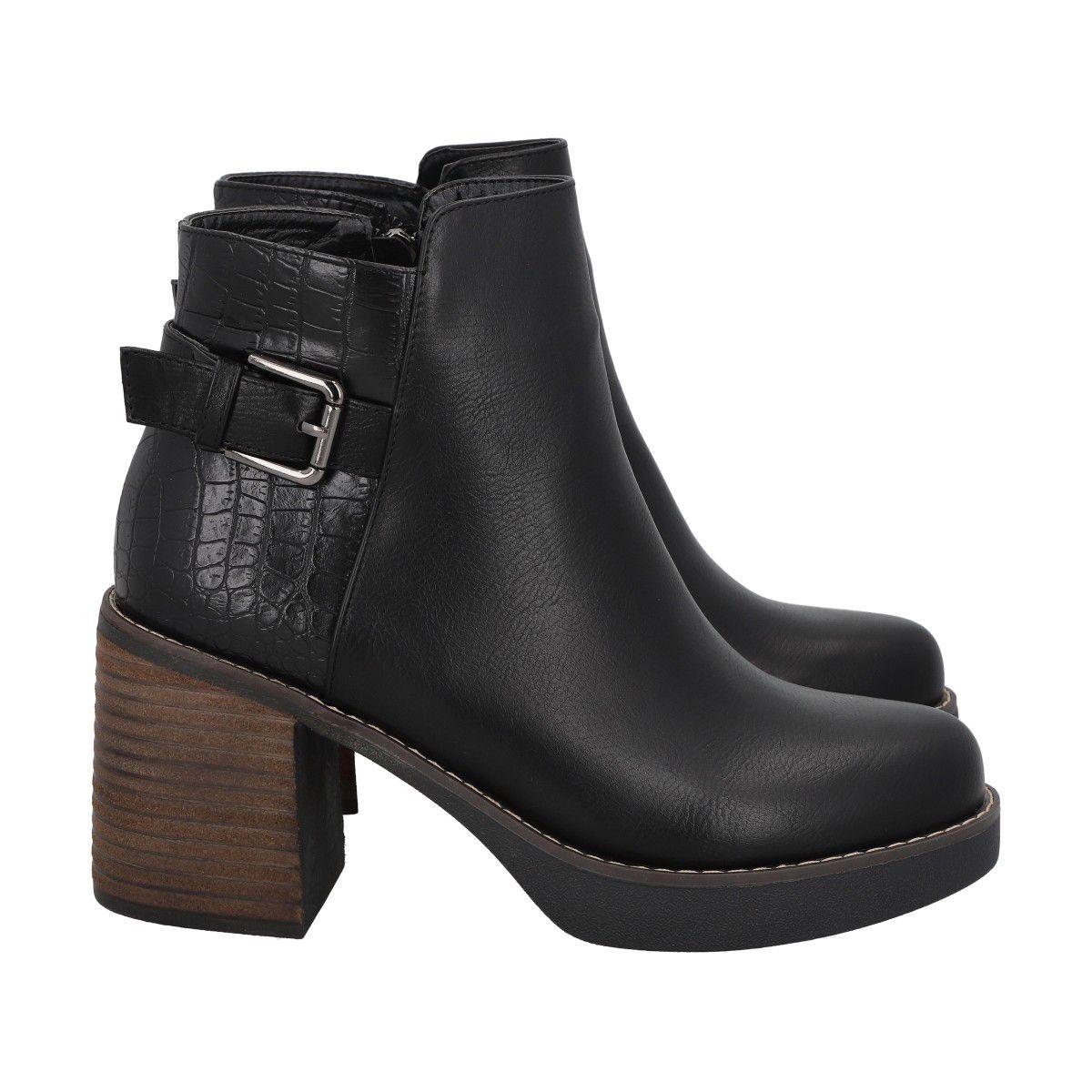 Botin Mujer Negro Zaxy/Hebilla Police-2
