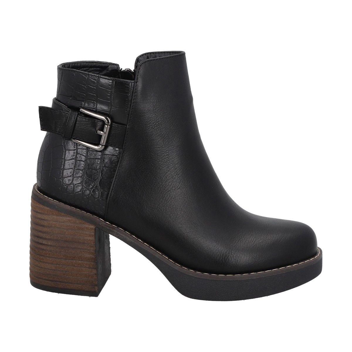 Botin Mujer Negro Zaxy/Hebilla Police-3