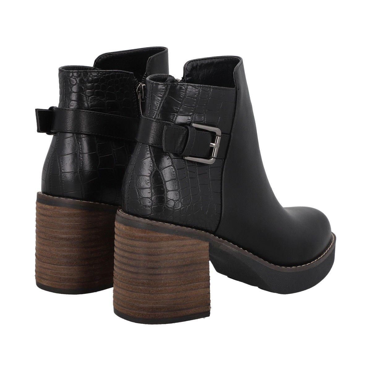 Botin Mujer Negro Zaxy/Hebilla Police-4