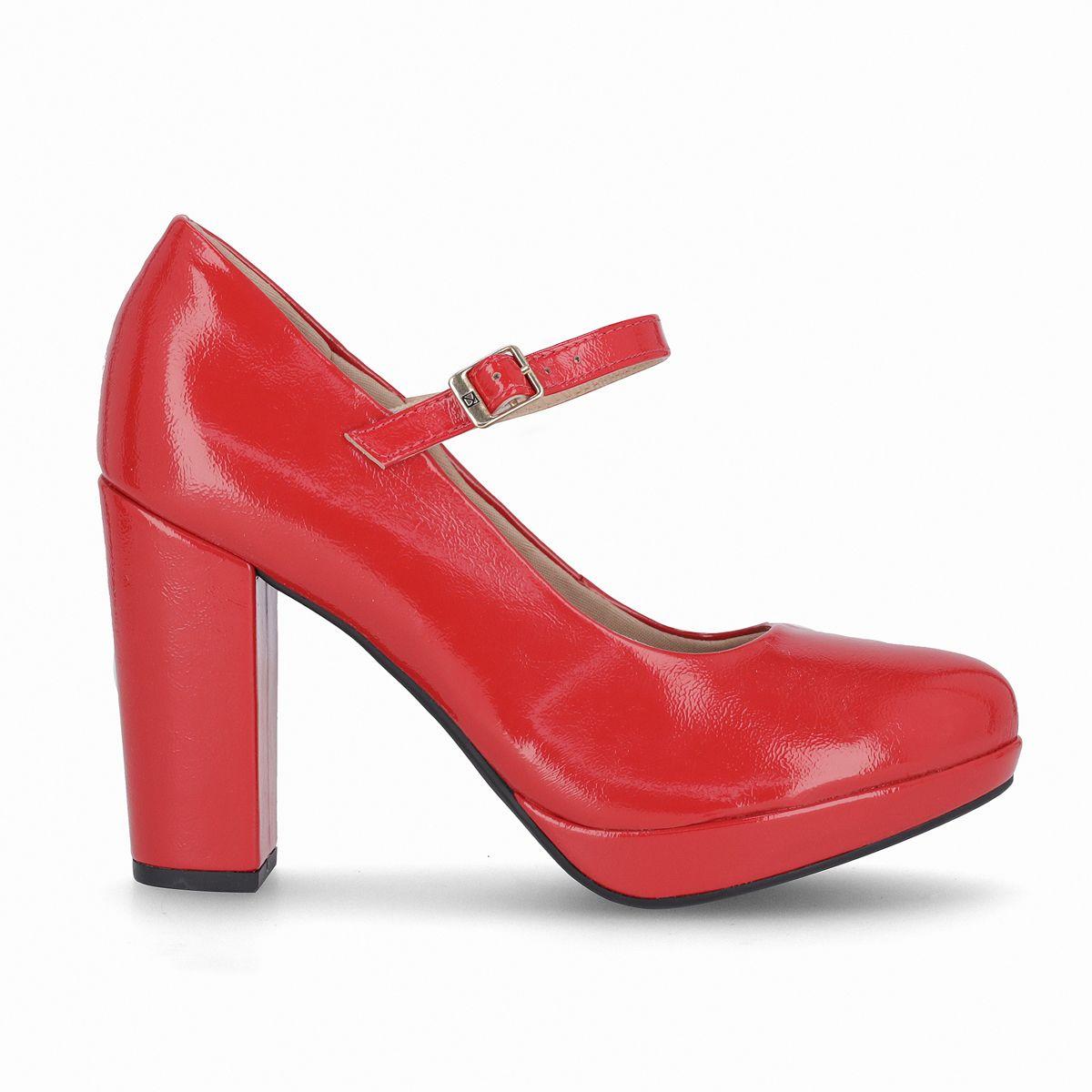 Zapato Mary Jane Mujer Rojo/Charol Evelin Piccadilly-0