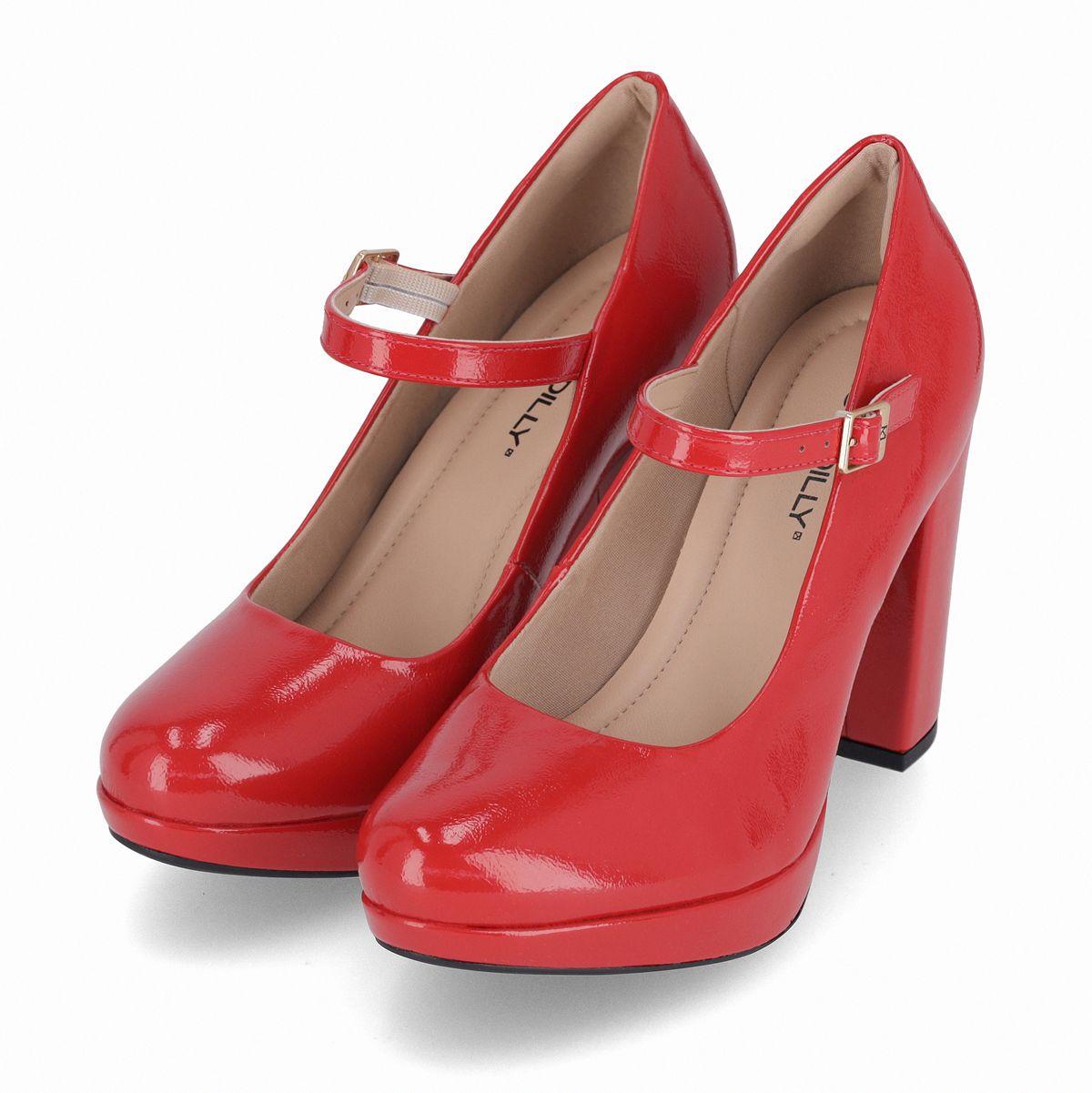 Zapato Mary Jane Mujer Rojo/Charol Evelin Piccadilly-2