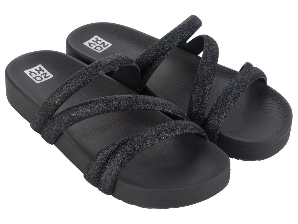 Sandalia Mujer Negro Glitter Zaxy-0