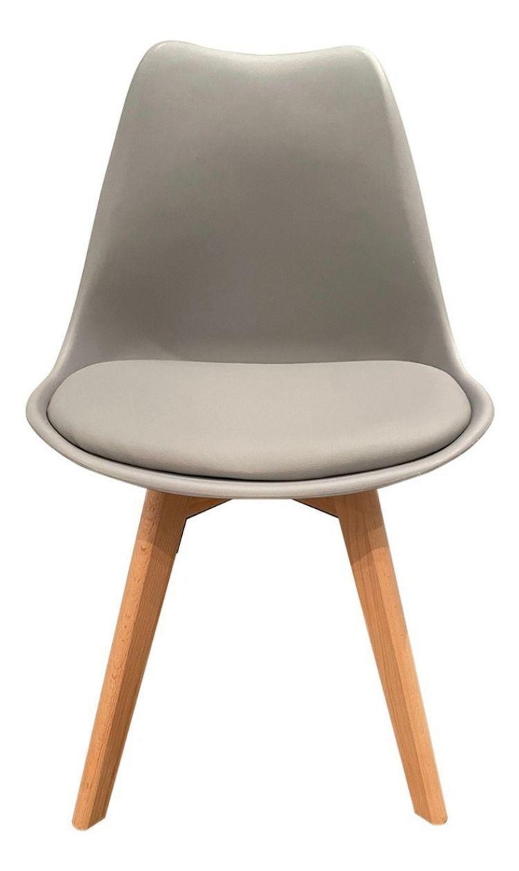 Silla Eames Tulip Acolchada Refuerzo Metal Gris X4-4