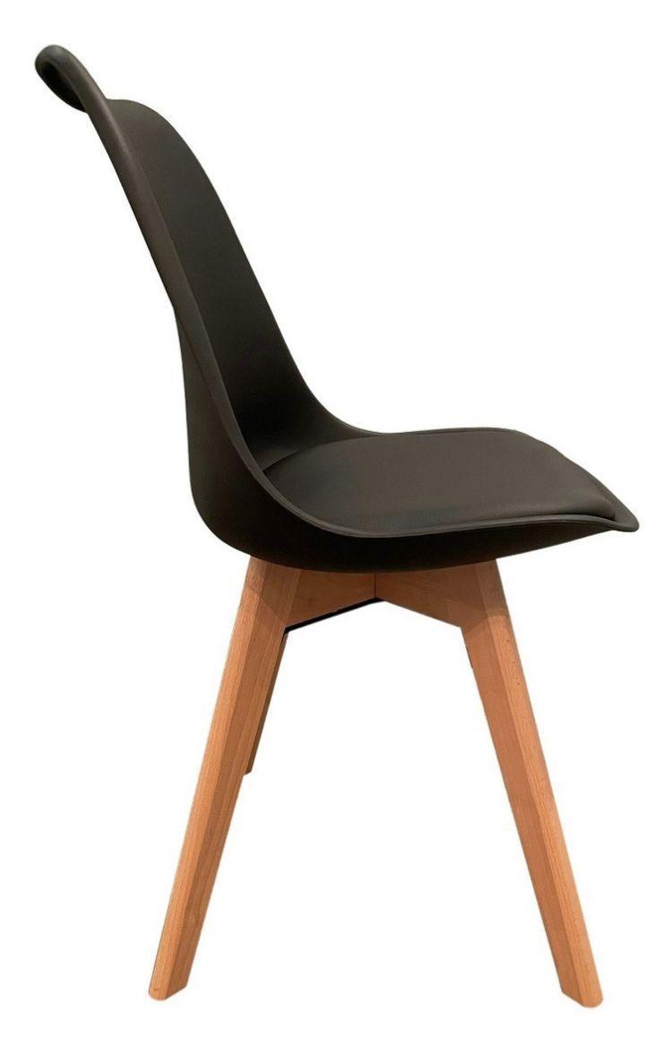 Silla Eames Tulip Acolchada Refuerzo Metal NegraX4-4