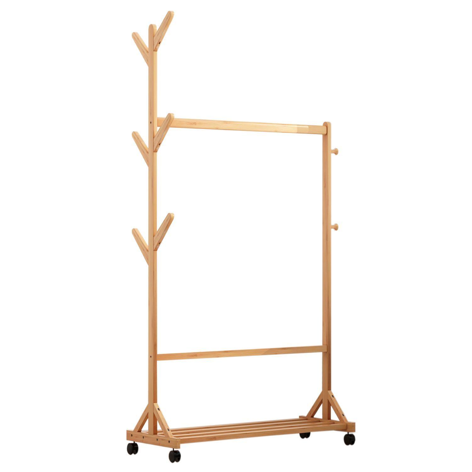 Perchero Organizador De Madera Con Ruedas 60cm-2