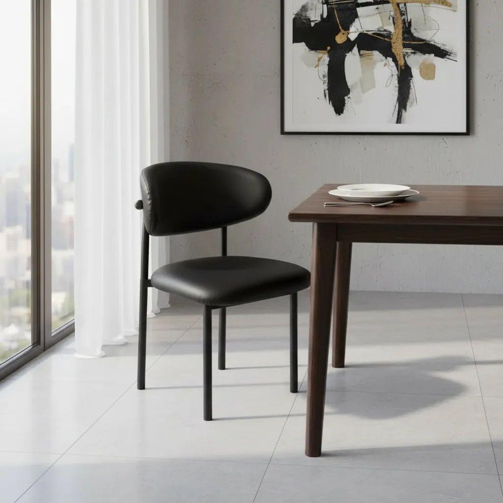 Silla Nato Eco Cuero Negro X2-3