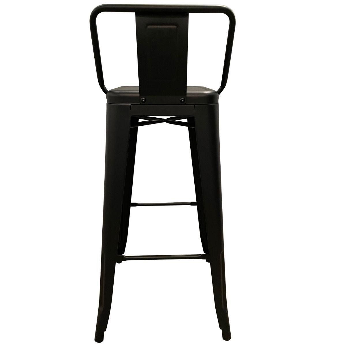 Piso Taburete Tolix Respaldo Bajo Negro Mate X4 (77h)-4