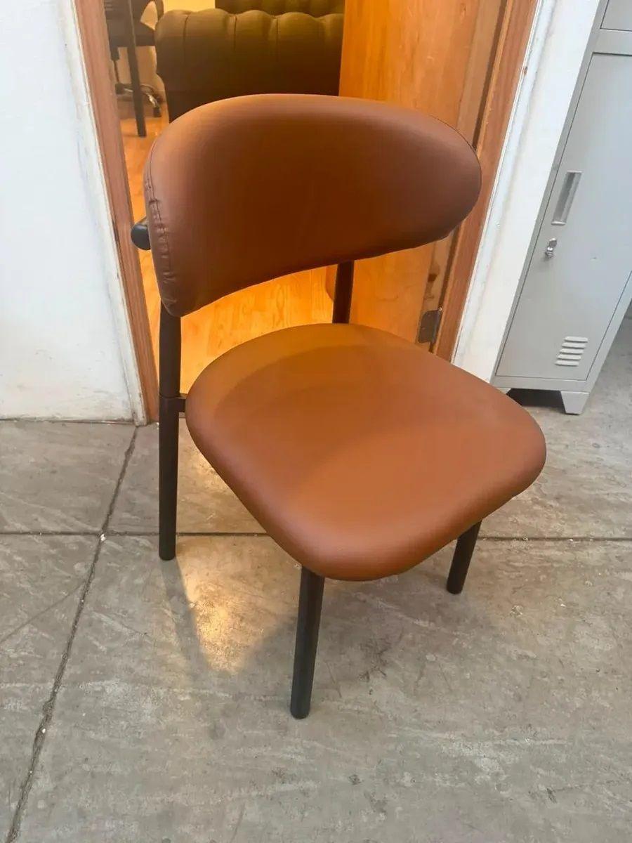 Silla Nato Eco Cuero Marron X2-3
