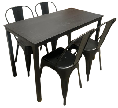 Juego De Comedor Mesa Melamina 120x60 4 Sillas Tolix-0