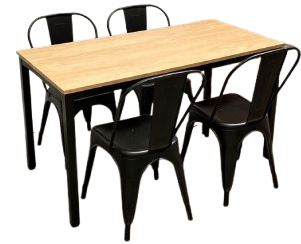 Juego De Comedor Mesa Melamina 120x60 4 Sillas Tolix-0