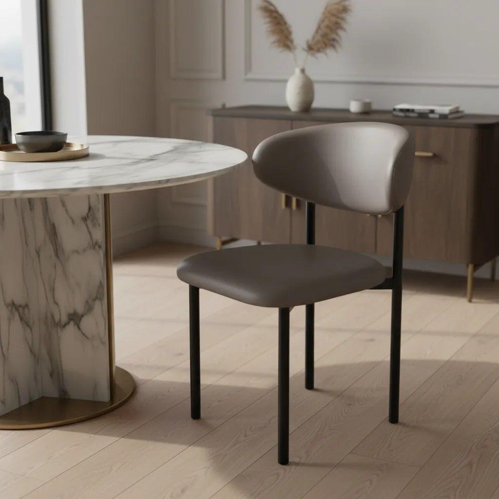 Silla Nato Eco Cuero Gris X2-3