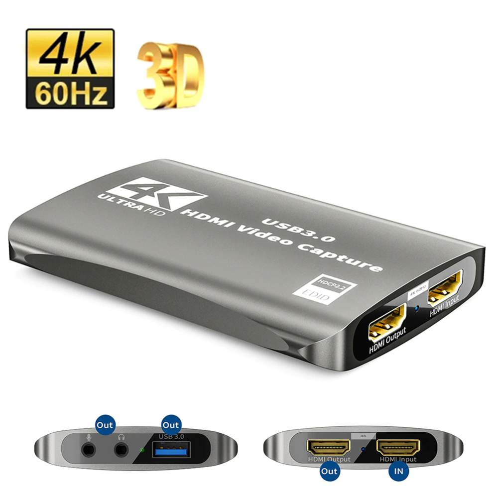 Capturadora de vídeo HD 4K 60fps USB 3.0 HDMI-0