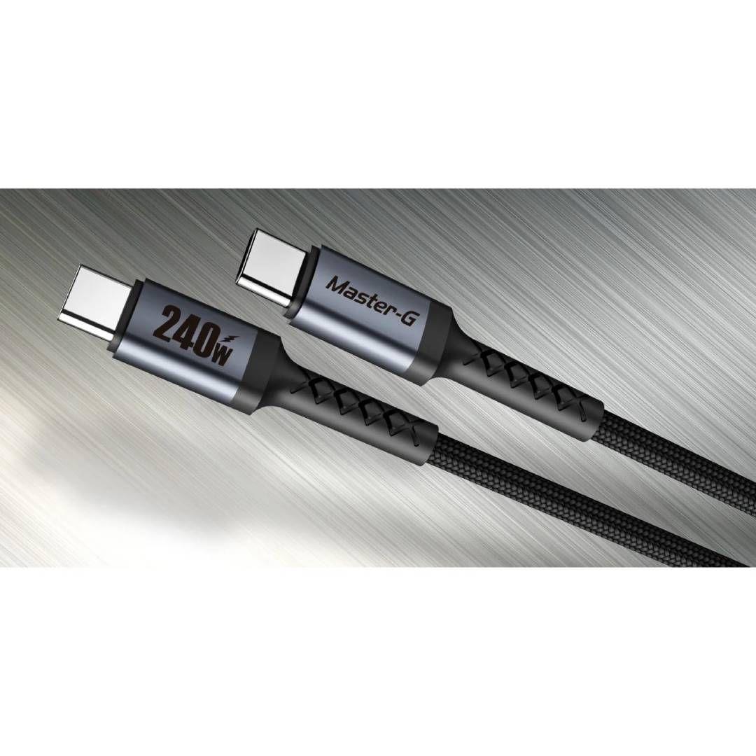 Cable de Carga Rápida USB-C a C Master-G Antinudos 240W 2M-2
