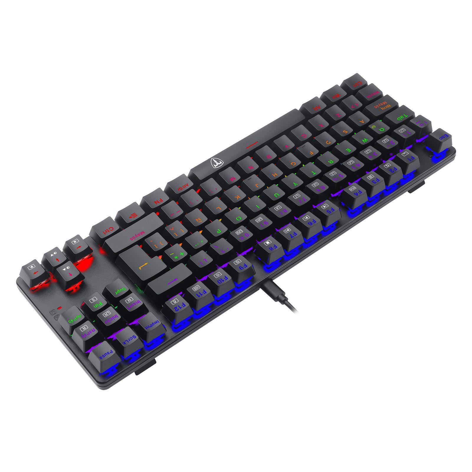 Teclado T-Dagger Bora Rainbow Lite T-TGK313-LIT Negro-4
