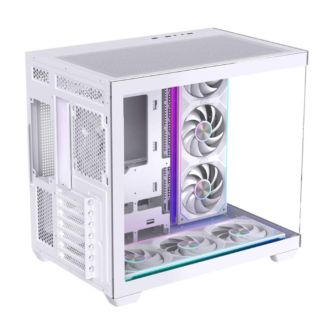 Gabinete Exodia Sky Plus Blanco ATX 7 Fans ARGB V. Templado-2