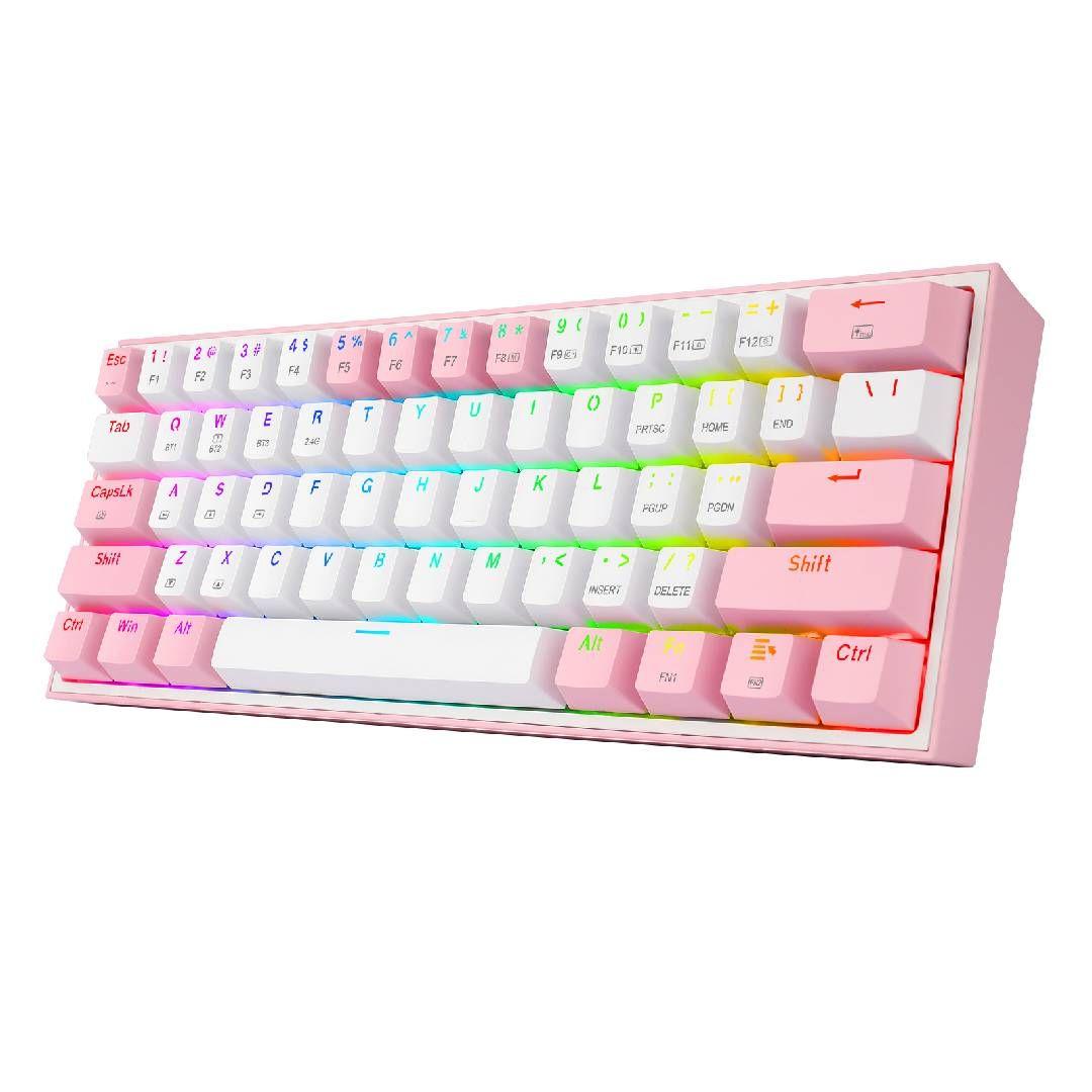 Teclado Redragon Fizz Pro White-Pink, Red Switch-2