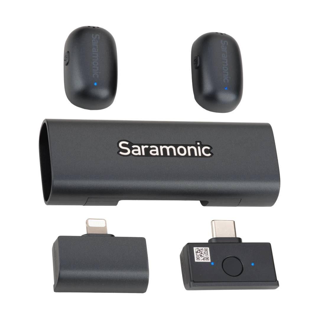 Micrófono Doble Saramonic Air SE-02 Wireless USB-C Lightning-1