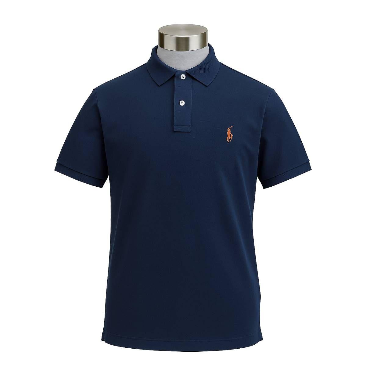 Polera Polo Ralph Lauren Azul Marino Con Cuello Talla M-0
