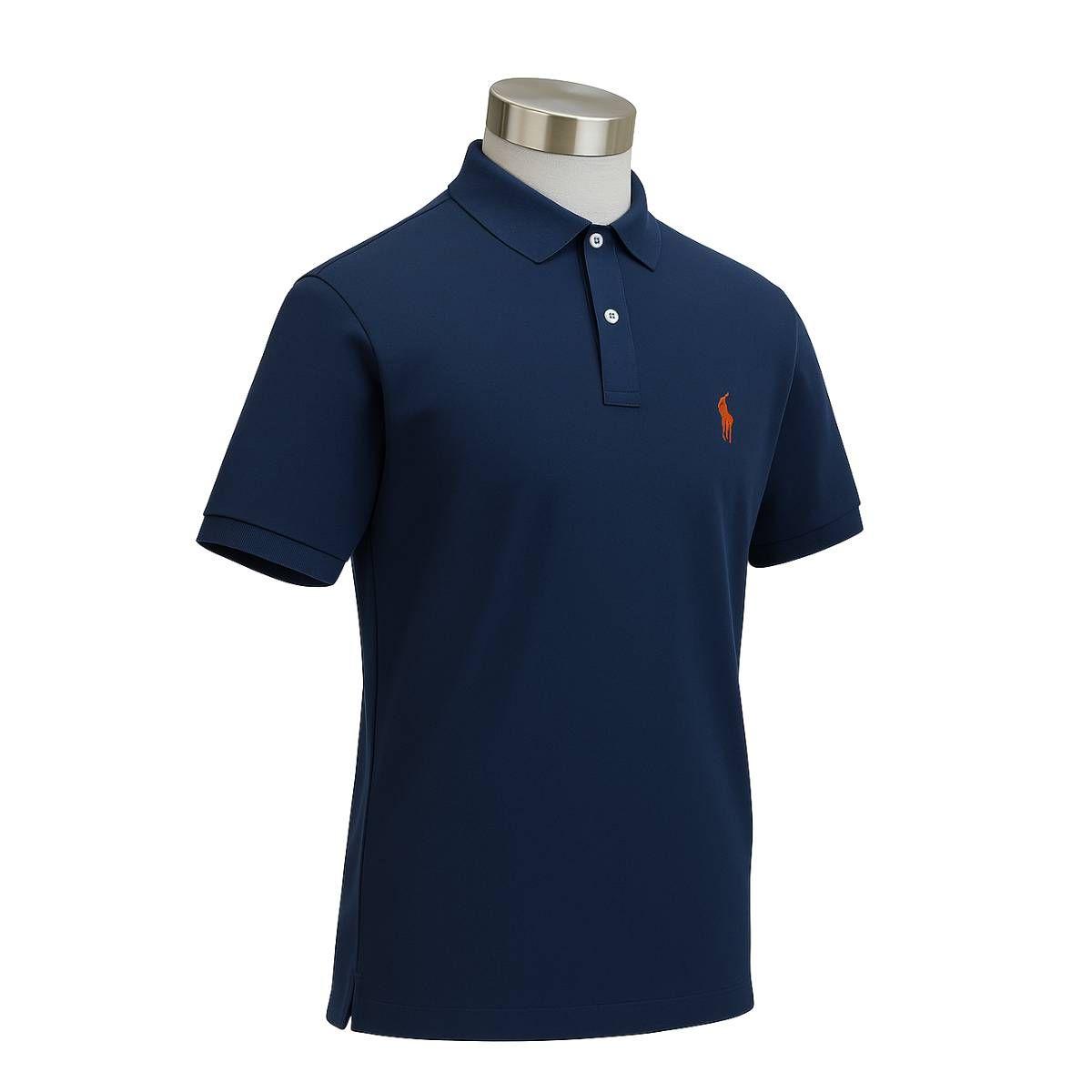 Polera Polo Ralph Lauren Azul Marino Con Cuello Talla M-1
