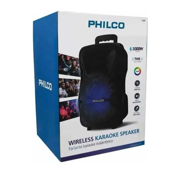Parlante Philco 758BK Karaoke Bluetooth 8 Pulg 3000W-2