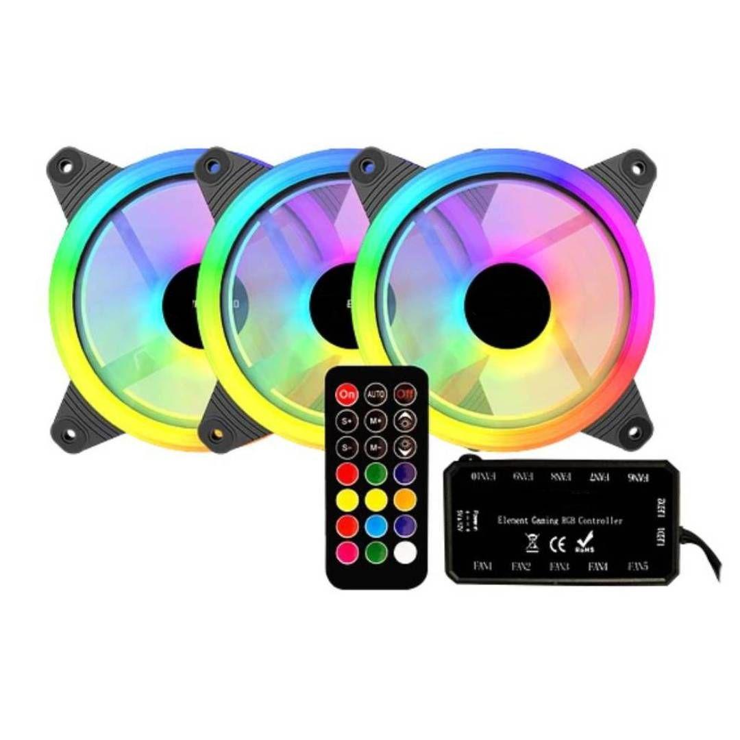 Pack 3x Ventiladores Rgb 120mm + Controlador Pf2 Hype Legend-0