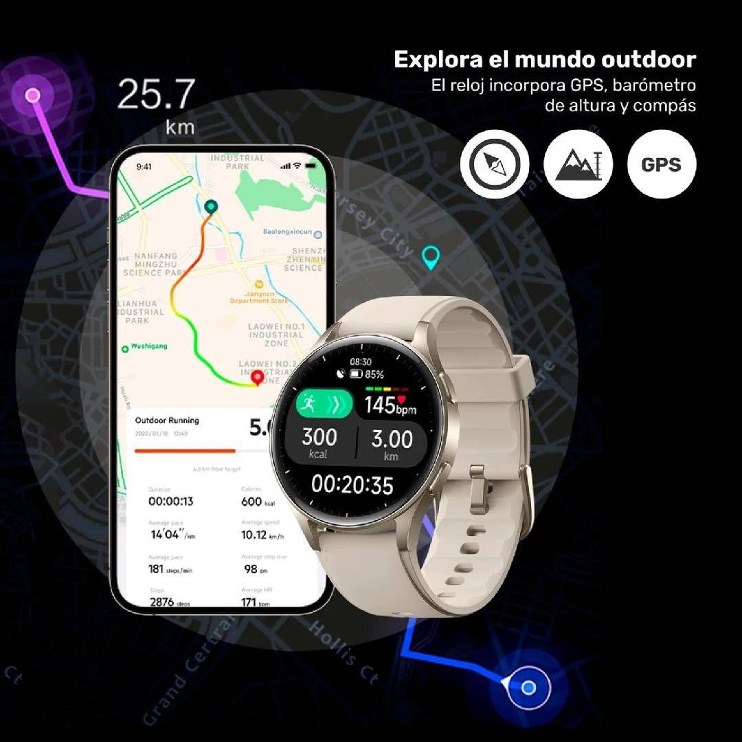 Reloj Smartwatch Lhotse Vibe 05 GPS Cream 42mm-3