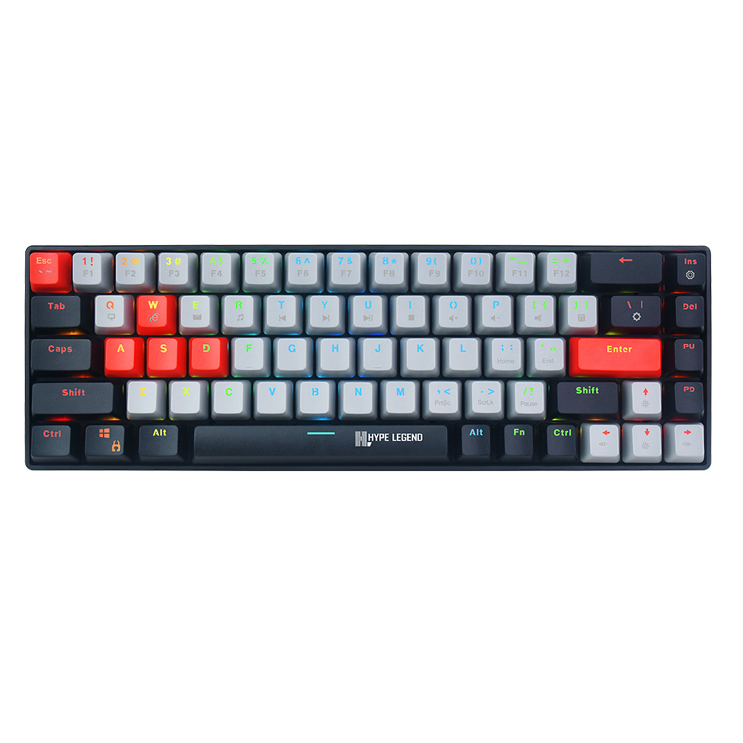 Teclado Gamer Hype Legend Rebel UP 65% SW Outemu Red RGB-0